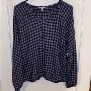 Maurices Black and Purple Blouse Relaxed Fit, large, NWT